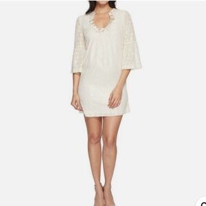 Trina Turk Ivory Bonita Bell Sleeve Dress